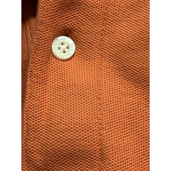 LL Bean Mens Traditional Fit Short Sleeve Polo Shirt XL Regular Solid Orange - Picture 5 of 15